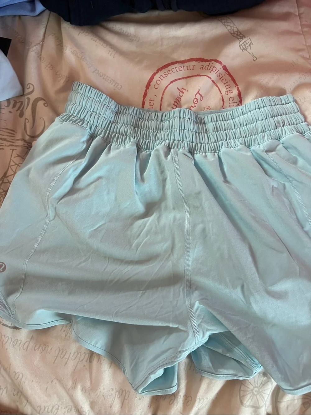 Women’s High-Waist Performance Shorts in Light Aqua brand new